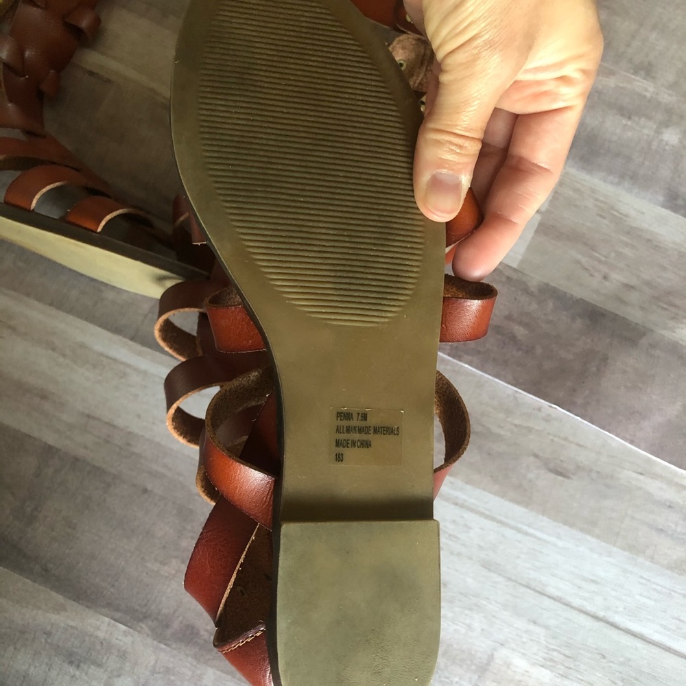 Madden Girl Brown Cognac Penna Gladiator Sandals - Picture 5 of 6